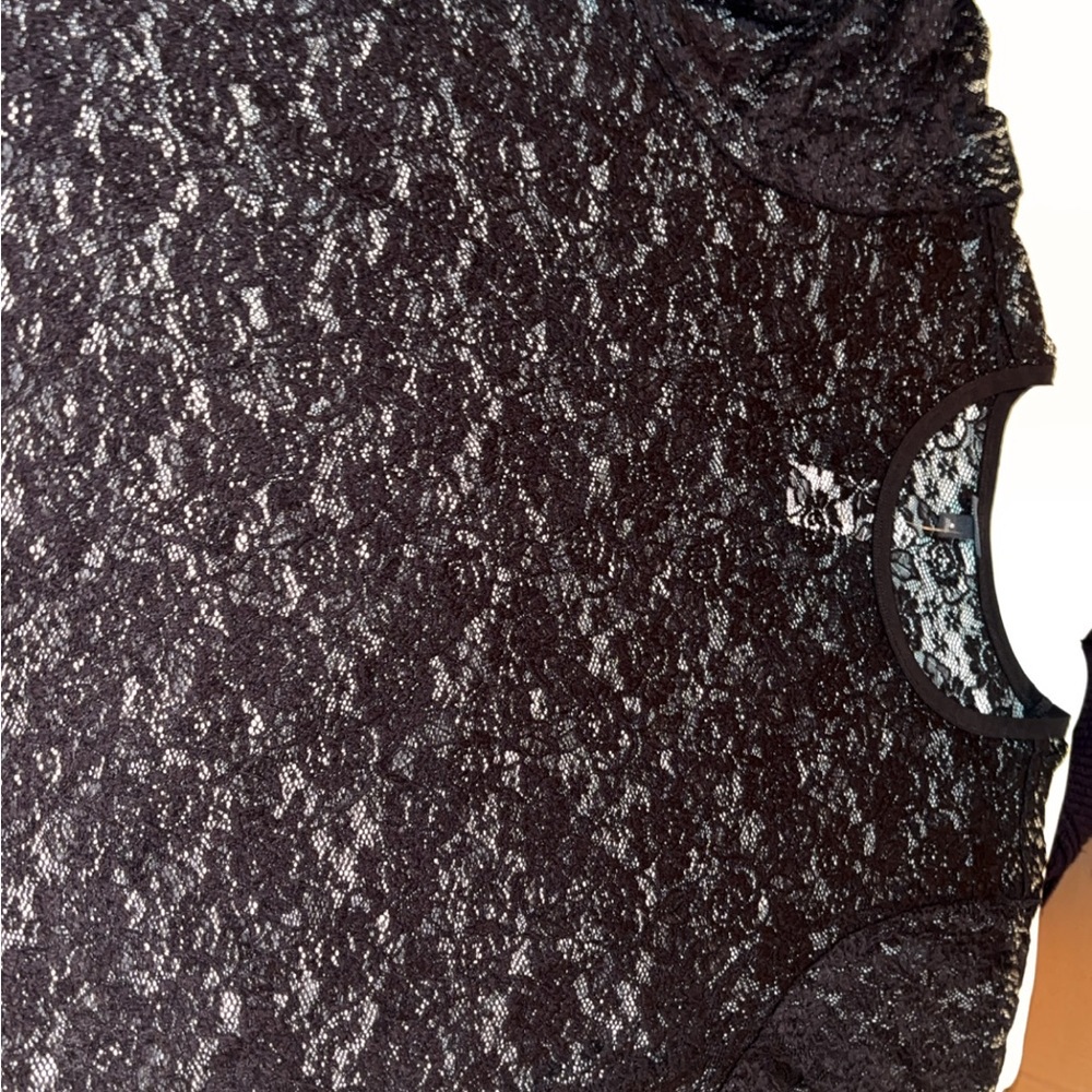 Torrid Black Lace Crew Neck Top